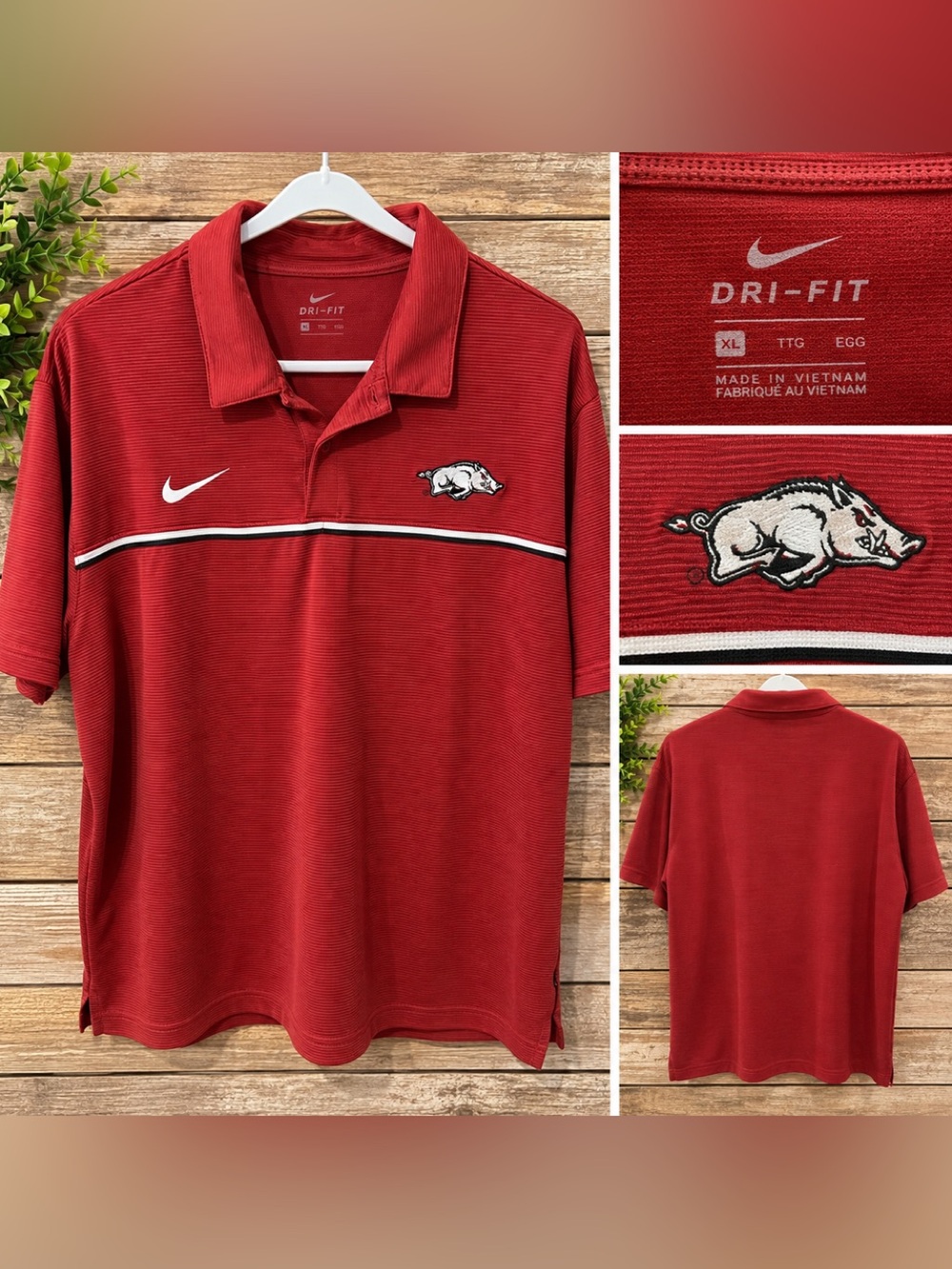 Nike Arkansas Razorbacks Dri-FIT Polo Shirt Red Men’s XL NCAA